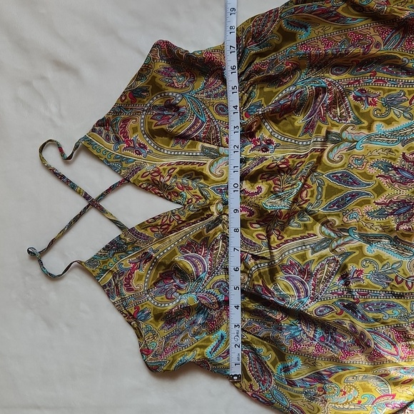 America & Beyond, Summer, Boho V-Neck Colorful Spaghetti Straps Long Maxi Dress - Picture 6 of 10